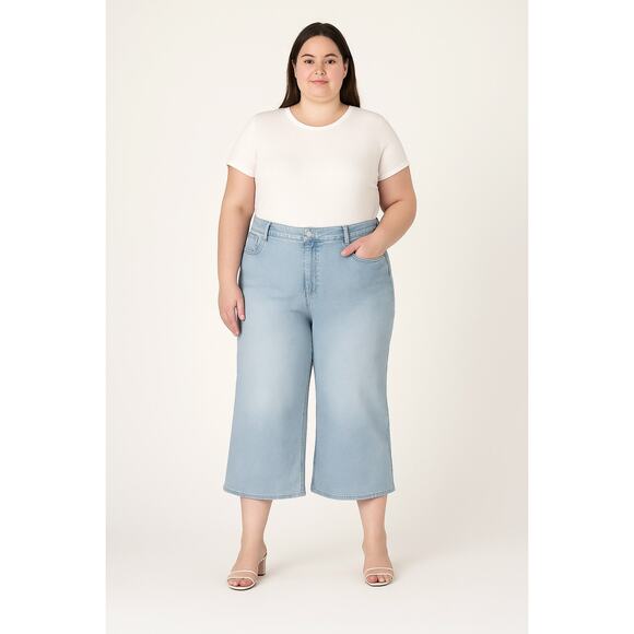 NYDJ Cool Embrace Wide Leg Crop Jeans - Size 18WP (Petite Plus) Light Wash NWT - Picture 1 of 9